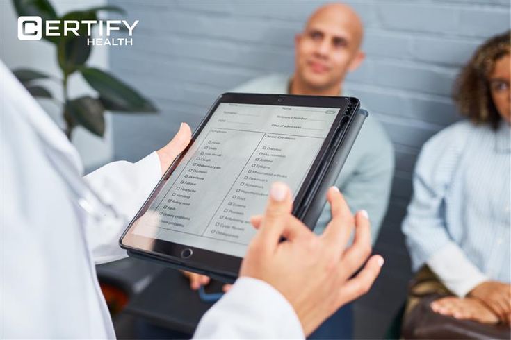 Patient checking in digitally at clinic